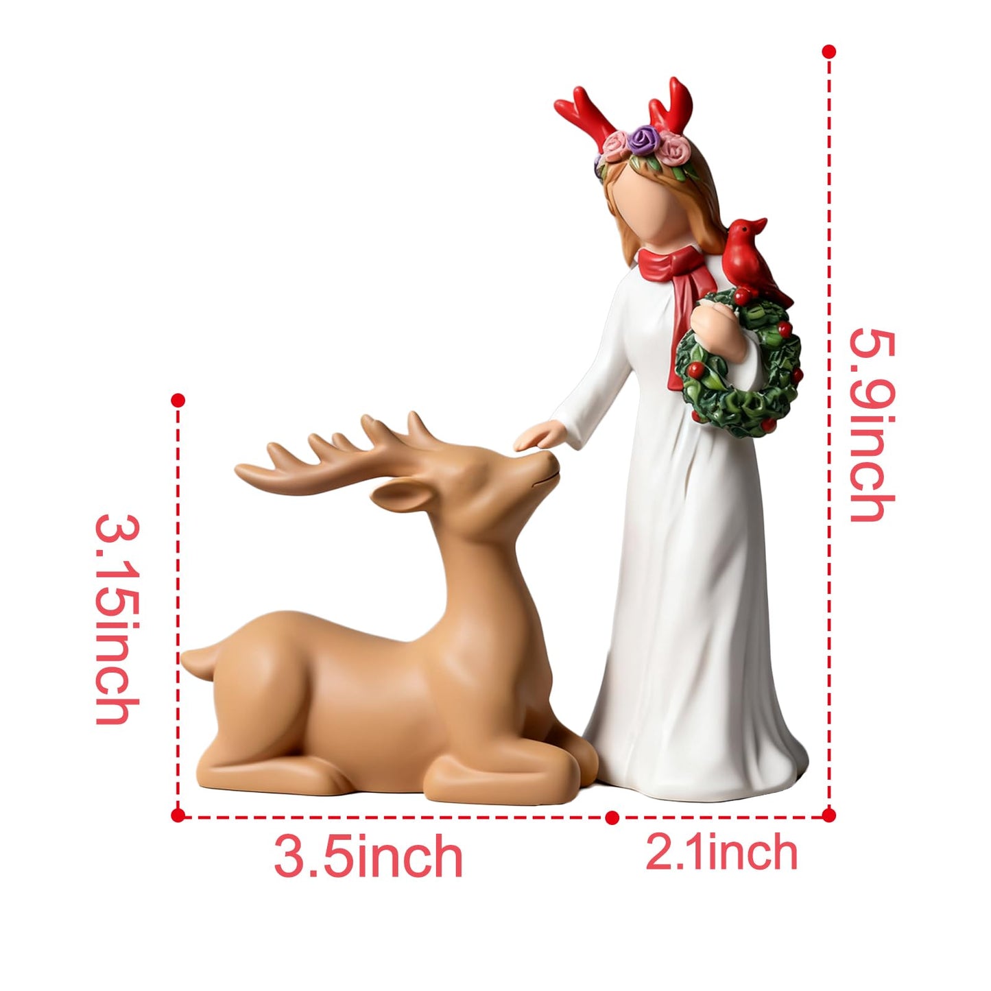 LRNIOT Reindeer Christmas Decor Indoor Deer Christmas Decor Reindeer Figurines Decoration