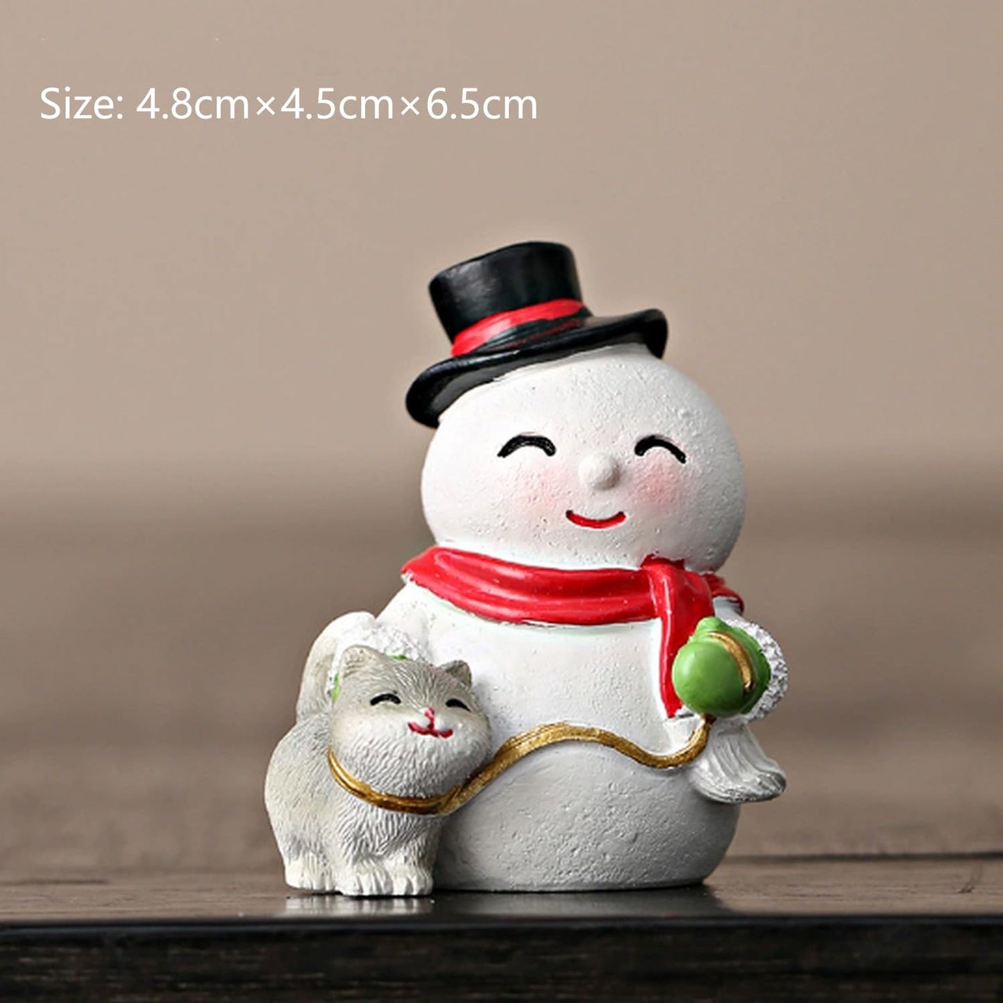 Christmas Statue Decorative Xmas Cute Snowman Figurine Holiday Present Atificial Stone Cartoon Snowman Figurine Christmas Desktop Ornaments for Home Desk Dining Table Bookshelf Display Decorations