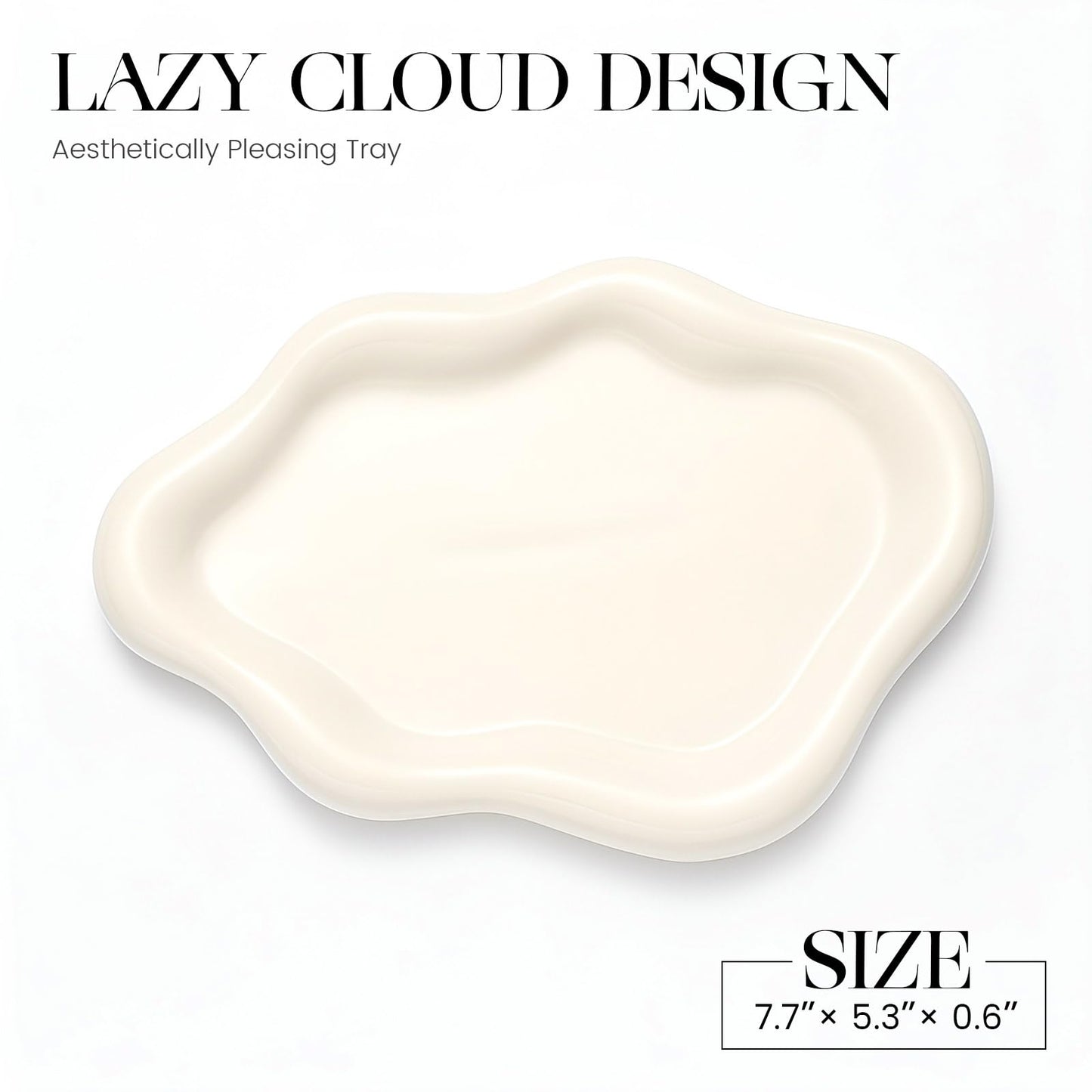 Ceramic White Jewelry Tray, Trinket Dish, Ring Dish, Room Funky Decor Aesthetic, Decorative Cloud Vanity Key Tray for Women, Ring Holder Dish, Cute Jewelry Plate Bowl Room Decor Aesthetic