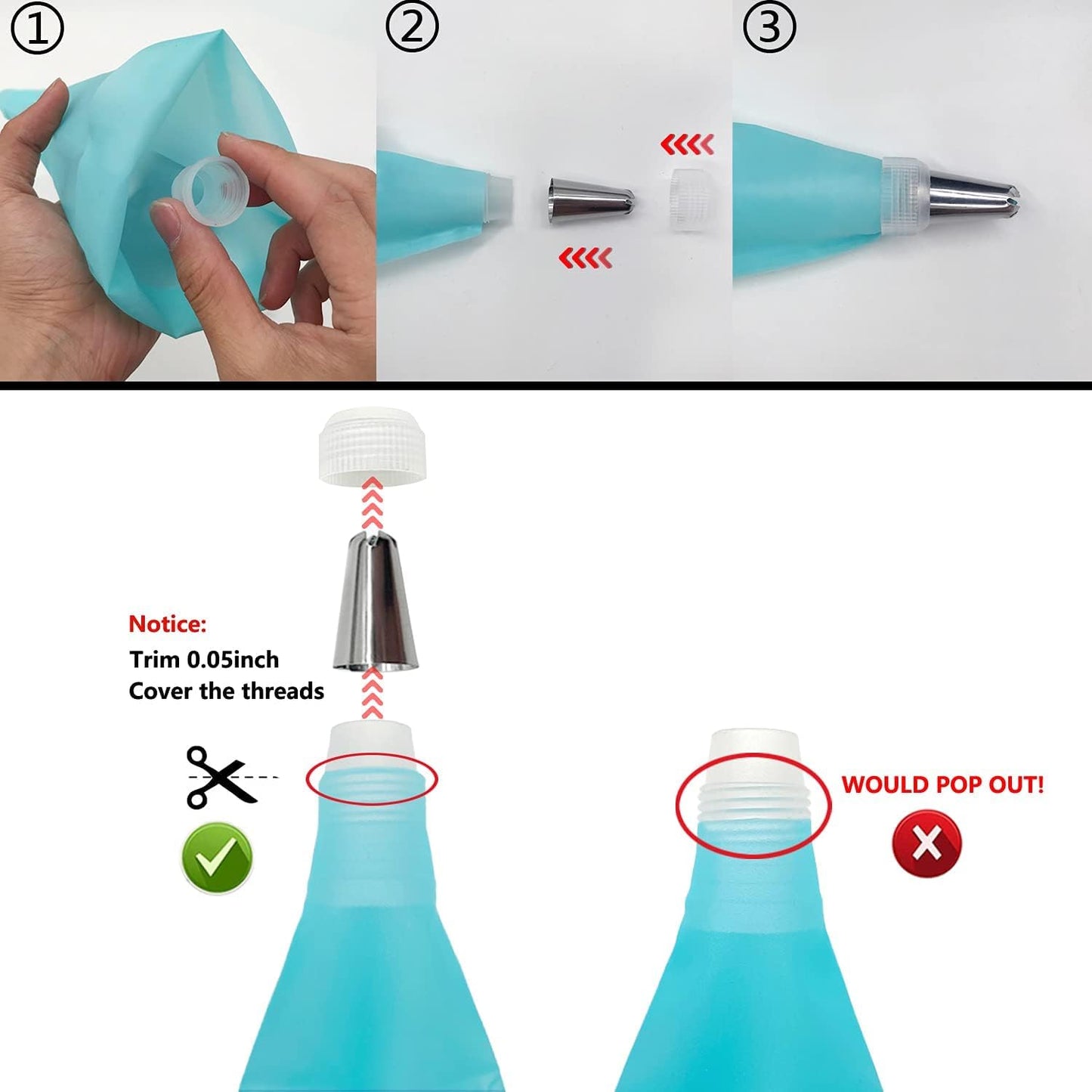 Piping Bags and Tips Set, Cake Decorating Kit Supplies, Frosting Piping Kit for Baking with Pastry Bags and Tips, Standard Converters, Silicone Rings, Reusable Piping Bags for Cookie Icing, Cupcake