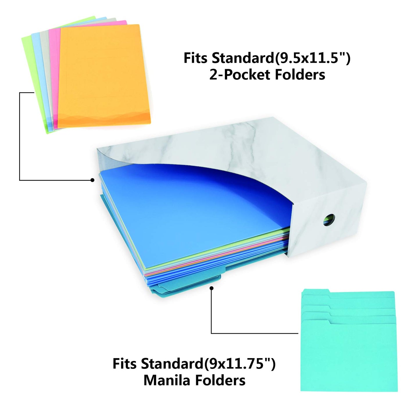 HUAPRINT Magazine Holder( 6 Pack, Marbling Gray) Cardboard Magazine File Holder-Folder Holder,Magazine Organizer,Document Organizer,Magazine Storage Box,With Labels