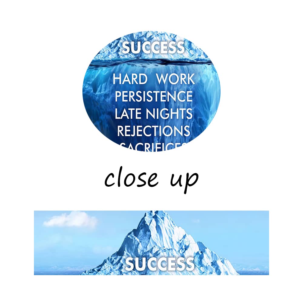 Motivational Canvas Wall Art Inspirational Entrepreneur Quote Success Iceberg Poster Painting Print Artwork Inspirational Office Decor Living Room Library Decor Frame Ready to Hang[12″W X 18″H]