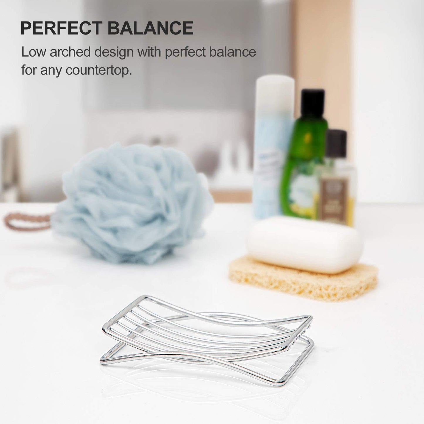 GUUKAR Soap Dish Stainless Steel Bar Soap Holder for Shower Bathroom, Self-draining Soap Dishes Sponge Holder for Kitchen Sink, Easy Cleaning Quick Dry(Soap Saver Not Included)
