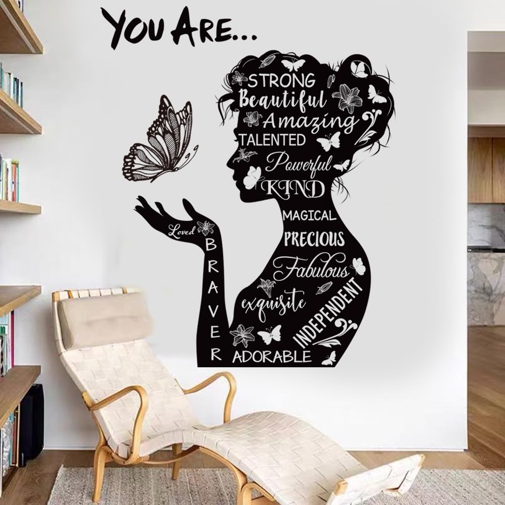Inspirational Wall Decals Motivational Quote Wall Stickers Peel and Stick Wall Decor Motivational Saying Positive Wall Sticker for Girls Living