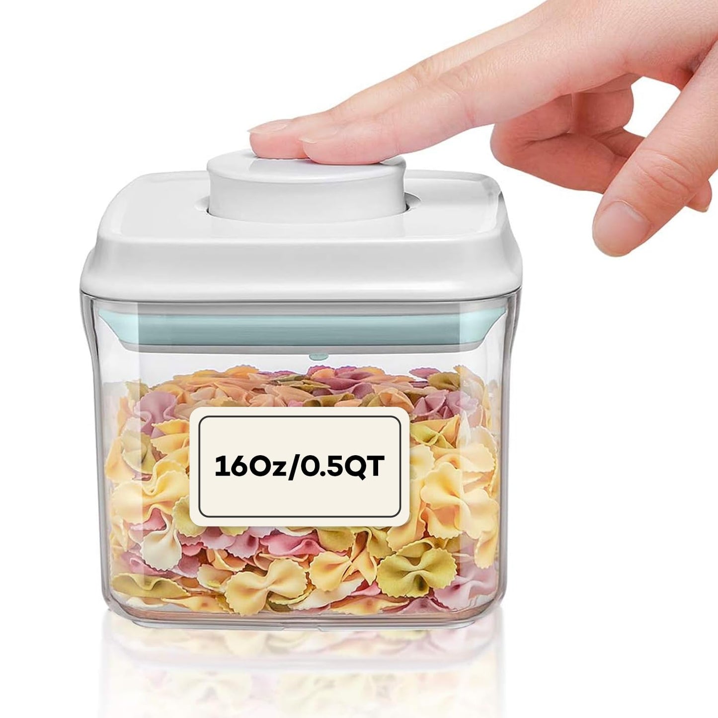 Bop Top Airtight Food Storage Containers with Lid 2 Cups / 16 oz | Kitchen Canister Sets | Air Tight Pantry Container | Pop Top Dry Food Storage Containers for Snacks, Sugar, Flour, Baking, Pasta