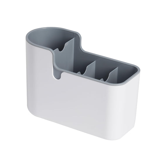 Amazon Basics Countertop & Wall Organization for Utensils, Space-Saving, Divided Compartments, White & Grey