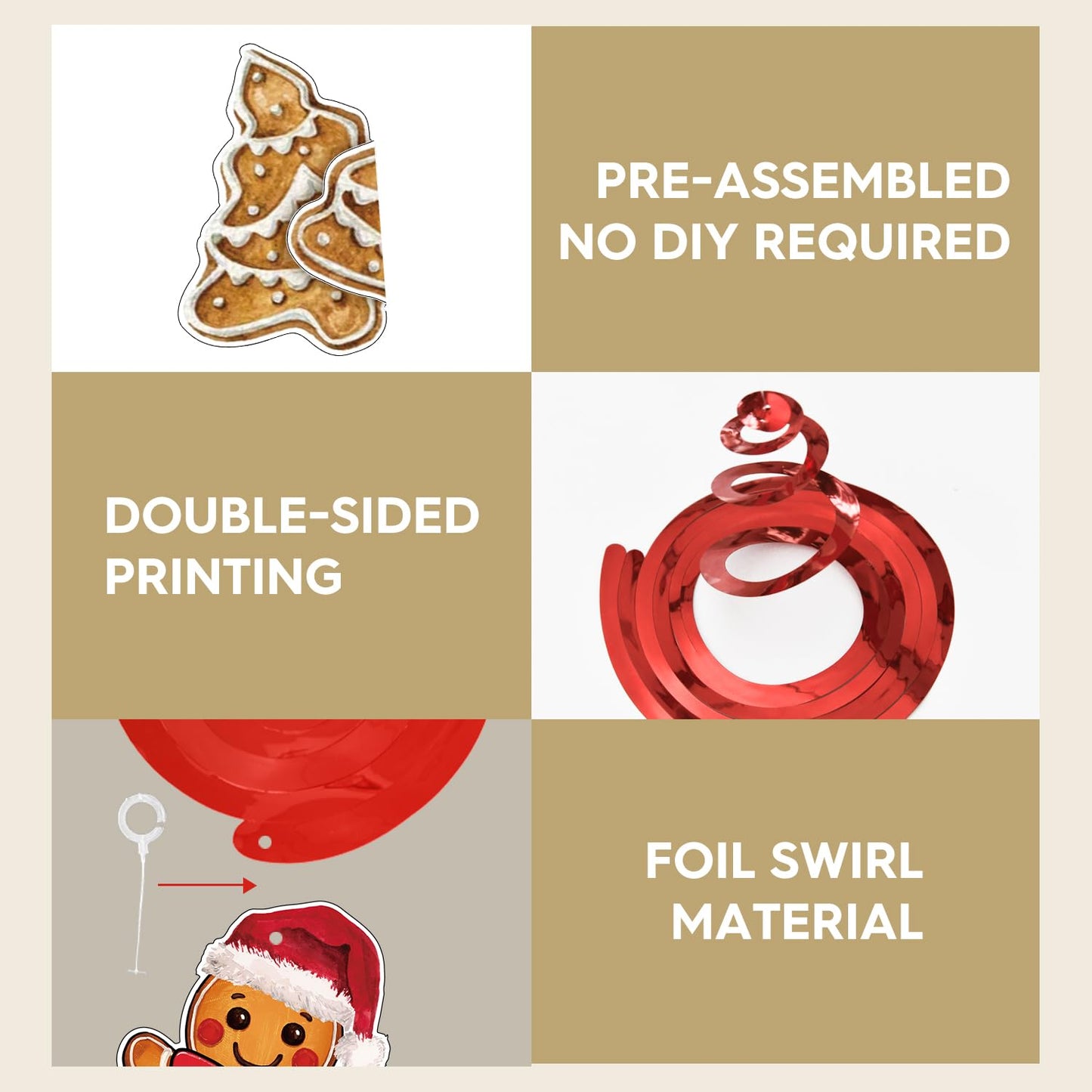 Horaldaily Christmas 30 Pieces Party Hanging Swirl Decorations, Christmas Trees Truck Snowman Santa Claus Gnome Party Hanging Swirls Streamers Ceiling Decor for Home Office Classroom School Supplies