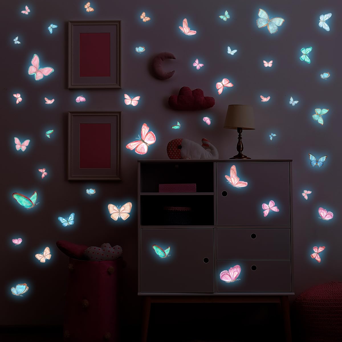 Glow in The Dark Butterfly Wall Decals Luminous Butterfly Wall Stickers Wall Art Decor for Bedroom Bathroom Decorations