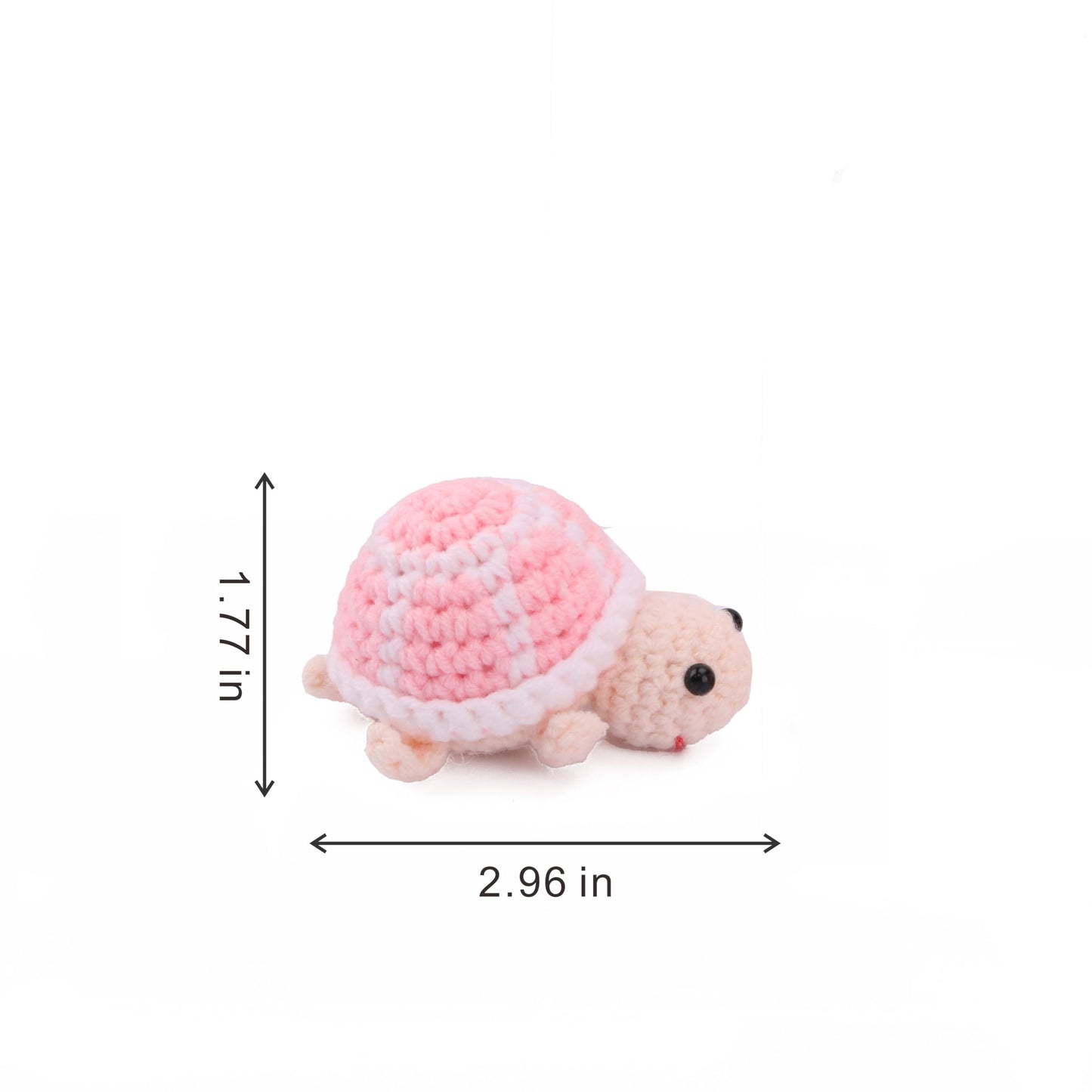 caiyjhao 2PCS Fun Crochet Turtle Mini Crochet Art is Suitable for Rooms, Bedrooms, Office Study Tables, Car Decorations, Birthdays, Graduation, (Pink)