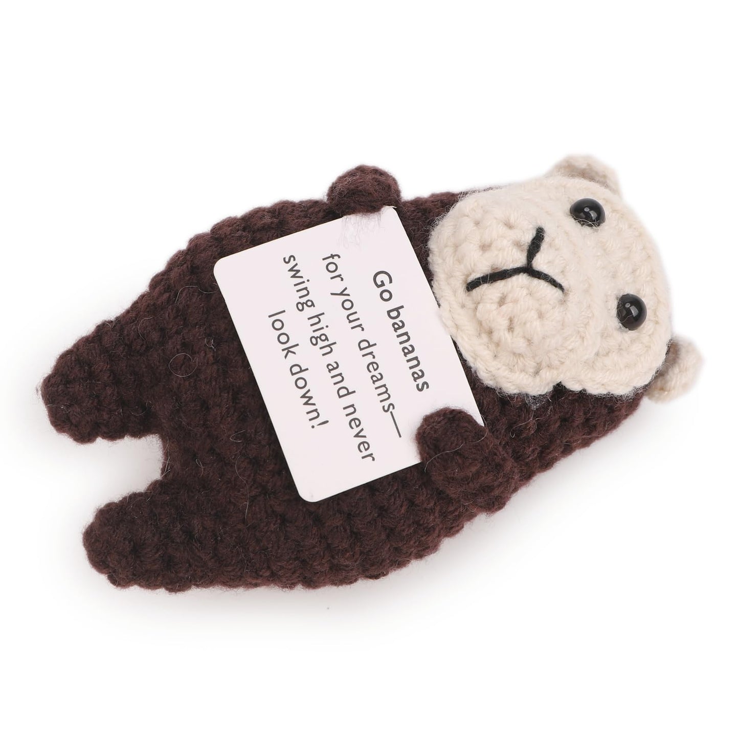 Solarfun Handmade Crochet Gorilla - Amigurumi Knitted Yarn Art with Inspirational Card, Eco-Friendly Handmade Gift for Home Office Decor,Teacher Appreciation & Coworker Gifts