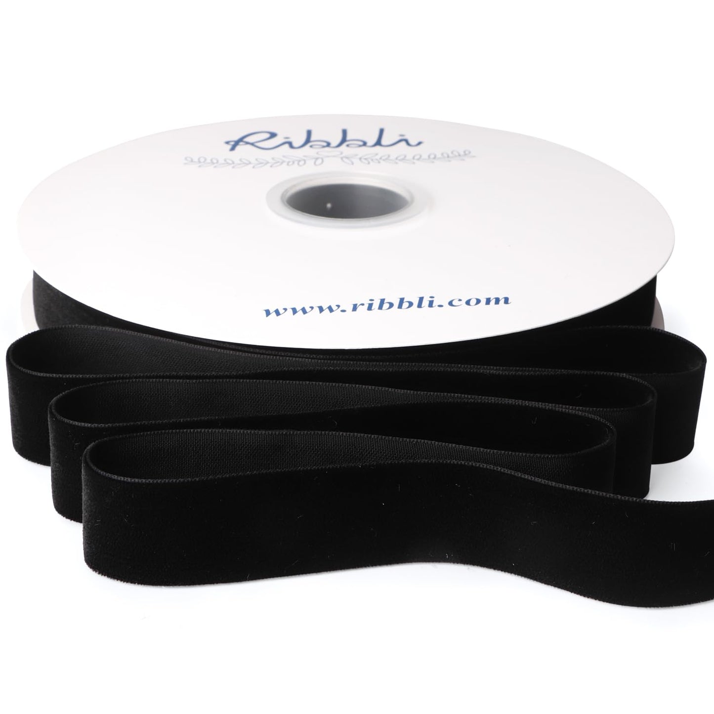 Ribbli Black Velvet Ribbon 1 Inches Continuous 25 Yard Spool Black Christmas Ribbon for Gift Wrapping Crafts Home Decor