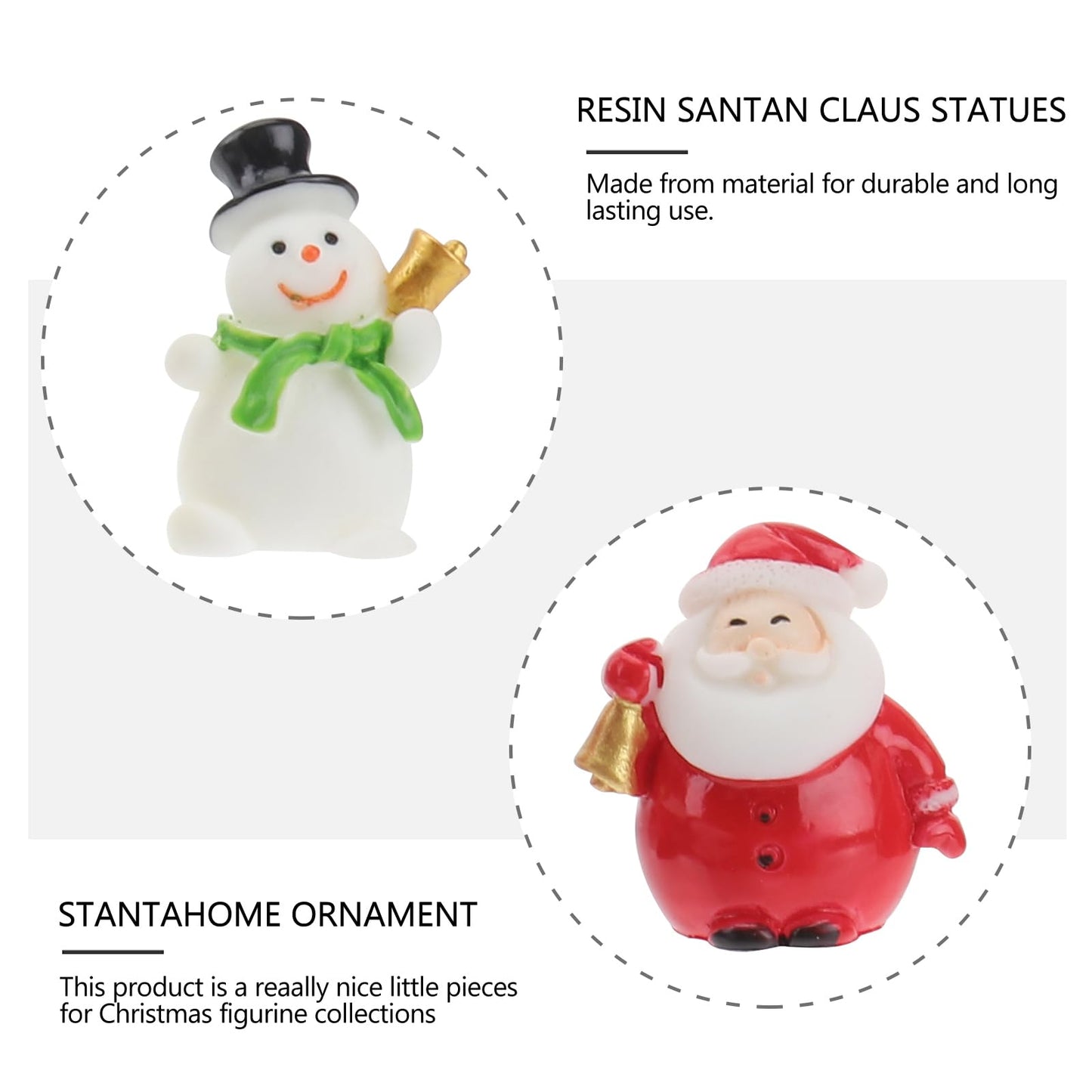CLISPEED Miniature Christmas Figurines: 10pcs Mini Christmas Figurines Small Santa Figures Tiny Decorations Miniatures for Crafts Xmas Party Decor