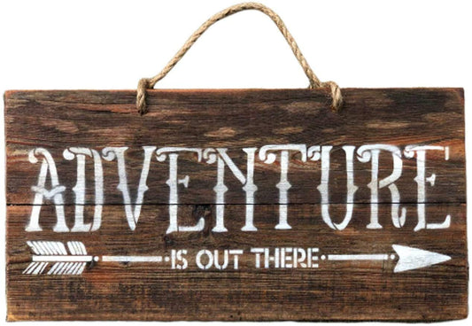 woodsign Adventure is Out There Rustic Farmhouse Wall Signs for Kitchen,Living Room,Home Decor, Hanging Wooden Plaques,Wooden Tags(XXQ009)