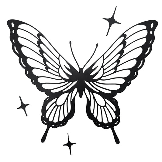 Aimto Metal Butterfly Wall Art Decor,Boho Home Decor Hanging Appearance for Bedroom Living Room Wall (9 Inch black Set of 1)