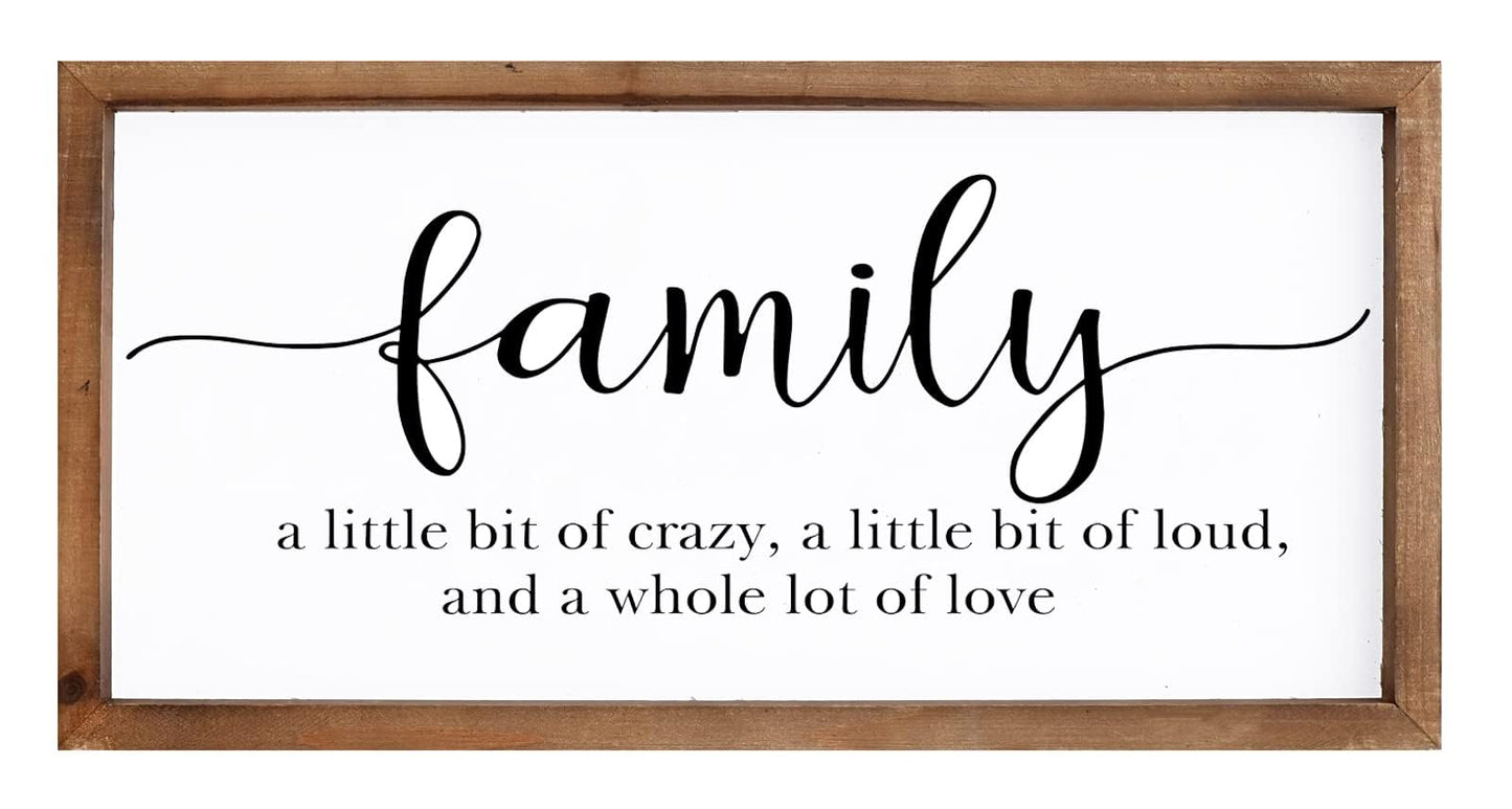 MODE HOME Family Sign for Home Decor, Farmhouse Family Wall Decor with Wood Frame for Wall, Kitchen, Living Room, Bathroom, Bedroom