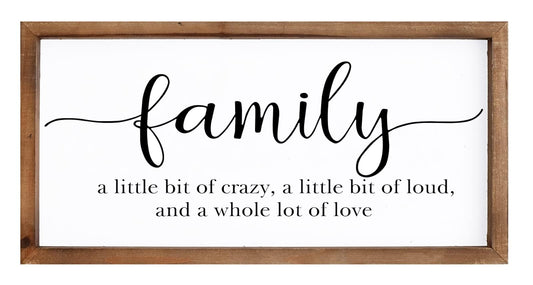 MODE HOME Family Sign for Home Decor, Farmhouse Family Wall Decor with Wood Frame for Wall, Kitchen, Living Room, Bathroom, Bedroom