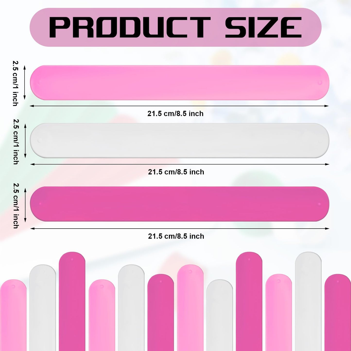 Charniol 12 Pieces Wrapping Paper Roll Holder Holiday Flip Wraps Silicone Covered Metal Strips Flip 1 x 9 Inch Stabilizer Slap Band for Poster Gift Paper Vinyl Storage Organize (Rose Red,Pink,White)