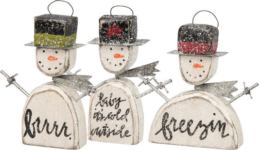 Primitives by Kathy 25299 Snowmen Vintage-Inspired Ornaments (3 Piece) (Pack of 3)