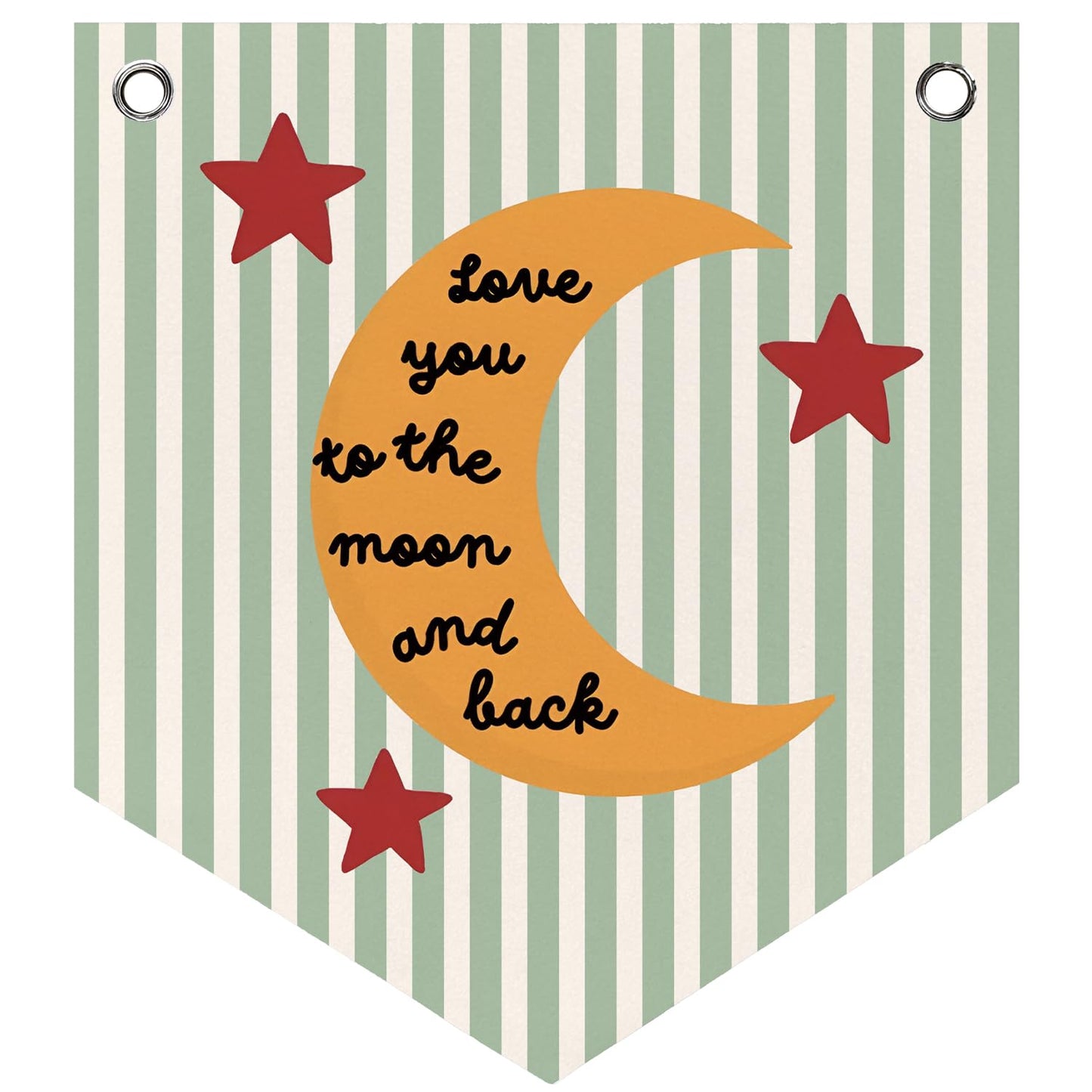 DSHFG Cute Nursery Kids Bedroom Playroom Wall Art Felt Pennant Banner, Love You To The Moon And Back Felt Banner, Kids Nursery Toddler Room Playroom Decorations, 12x14 Inch