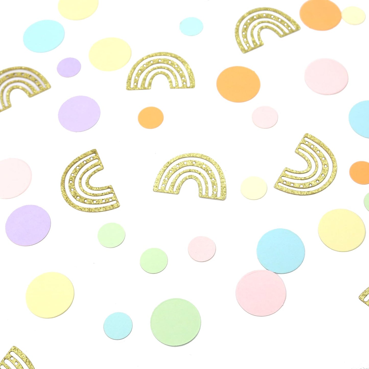 Blopee Rainbow Confetti, 240 PCS Pastel Rainbow Baby Shower Decorations, Rainbow Theme Birthday Party Decorations