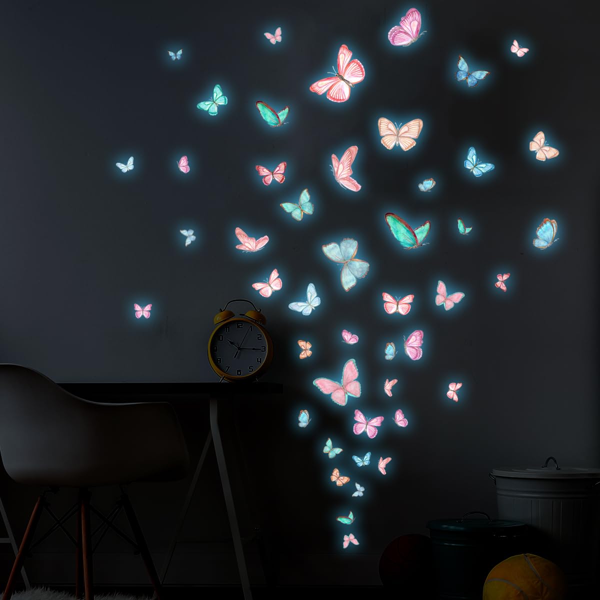 Glow in The Dark Butterfly Wall Decals Luminous Butterfly Wall Stickers Wall Art Decor for Bedroom Bathroom Decorations