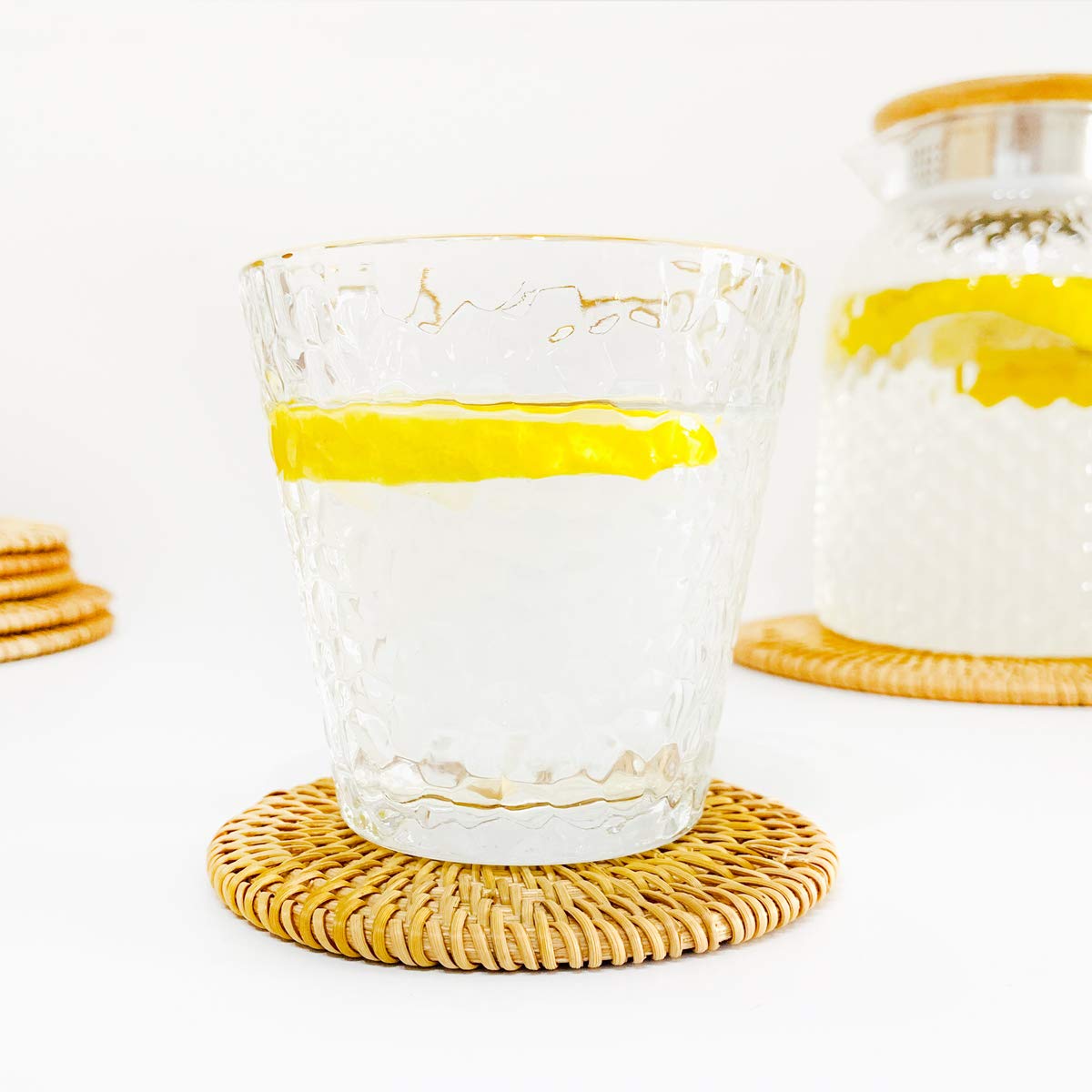 Handmade Braided Drink Coasters, Set of 4, 3.94’’ Round, Ideal for Gifts & Home Decor