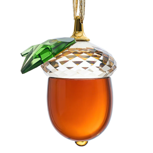 Crystal Acorn Christmas Tree Hanging Ornament Glass Acorn Hanging Ornament Transparent Sun Catcher for Home Window Outdoor Garden