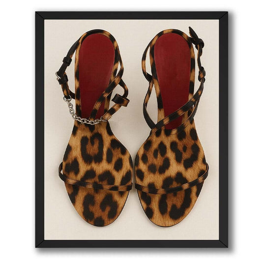 InkFlow Posters Luxury Vintage Cheetah Heels Wall Art Poster - Stylish Women Inspired Design - Fashion Artwork for Home, Living Room, Bedroom Decor - 8x10 Unframed Canvas Print