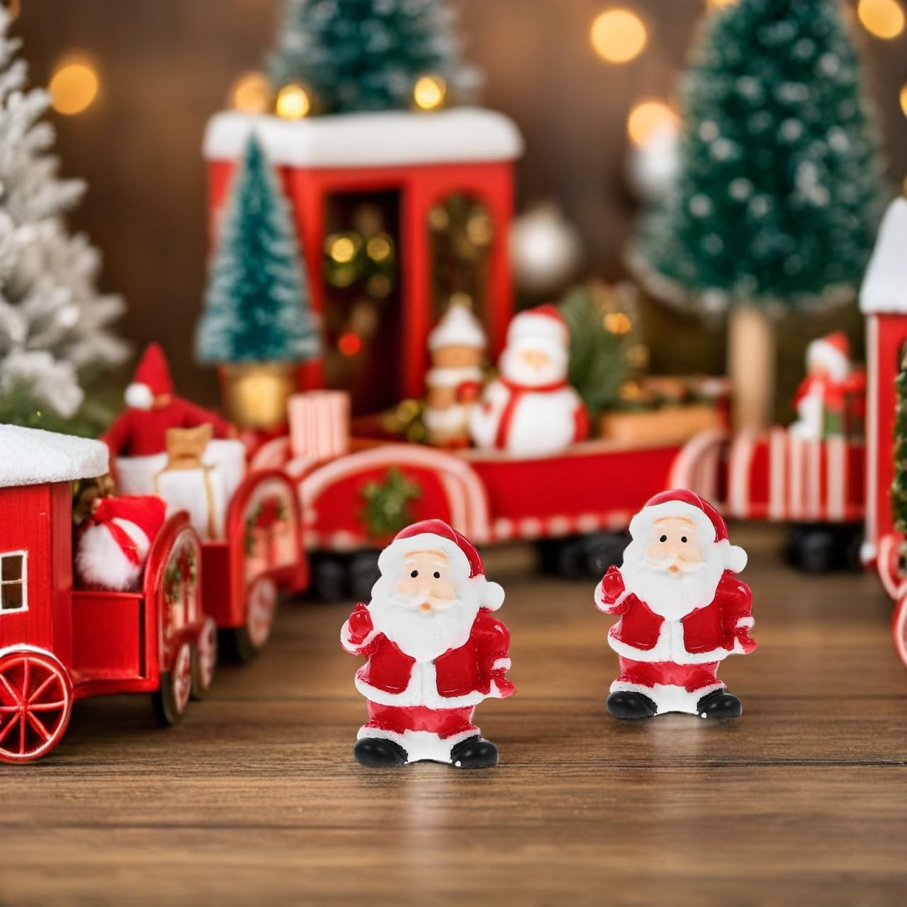 IMIKEYA 12pcs Christmas Santa Claus: Miniatures Santa Figurines Mini Christmas Figurines Landscape Decorations for Xmas Home Table Decor