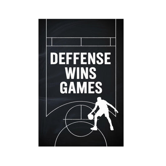 Defense Wins Games Basketball Motivation Poster Minimalist Inspirational Wall Art For Athletes And Teams Printing Posters Unframe-style 08x12inch(20x30cm)