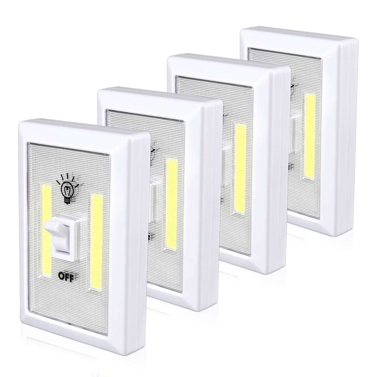 Lzonunl Closet Light, Battery Operated Tap Light, Super Bright Switchlight, Stick On Light Wall Mount Under Cabinet Lighting, Push Night Light for Cupboard, Shed, Basements(4 Pack)