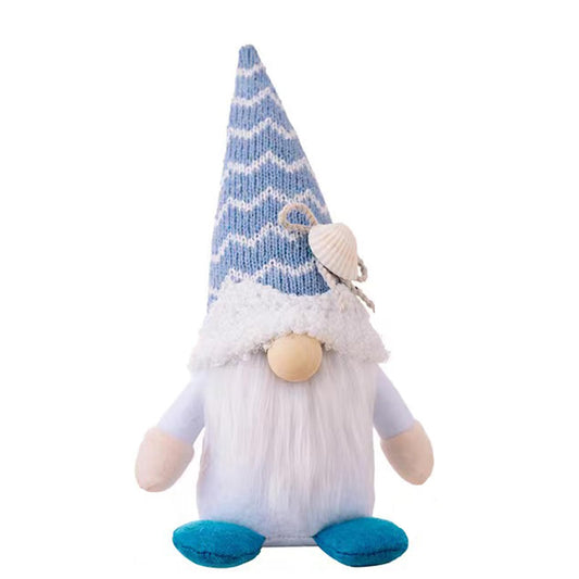 ALYRMEI Summer Gnomes Decorations, Beach Gnome Plush Decor for Home Ocean Day Gnomes Tiered Tray Decor Handmade Tomte Swedish Nisse Scandinavian Elf Dwarf,Birthday Gnome Gifts, White