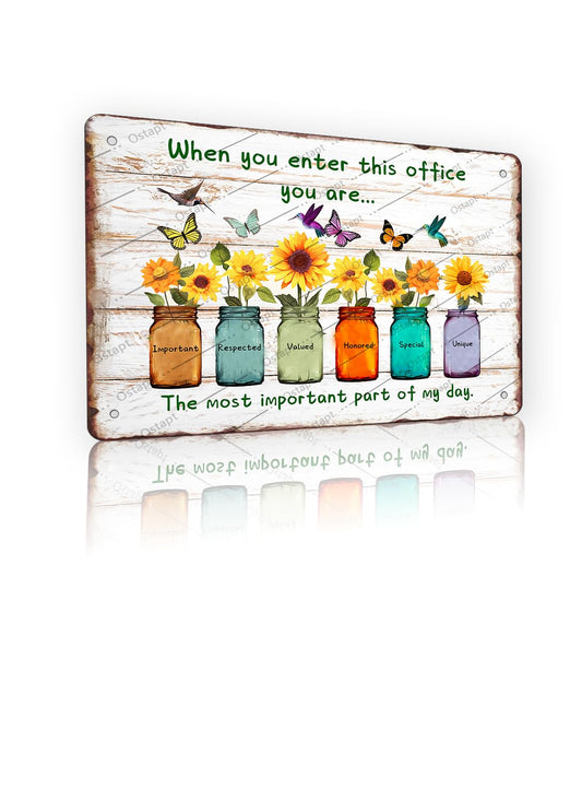 Office Wall Decor Vintage Metal Tin Sign When You Enter This Office You are Important Inspirational Wall Art Motivational Posters Printing Gifts 12x8 inch