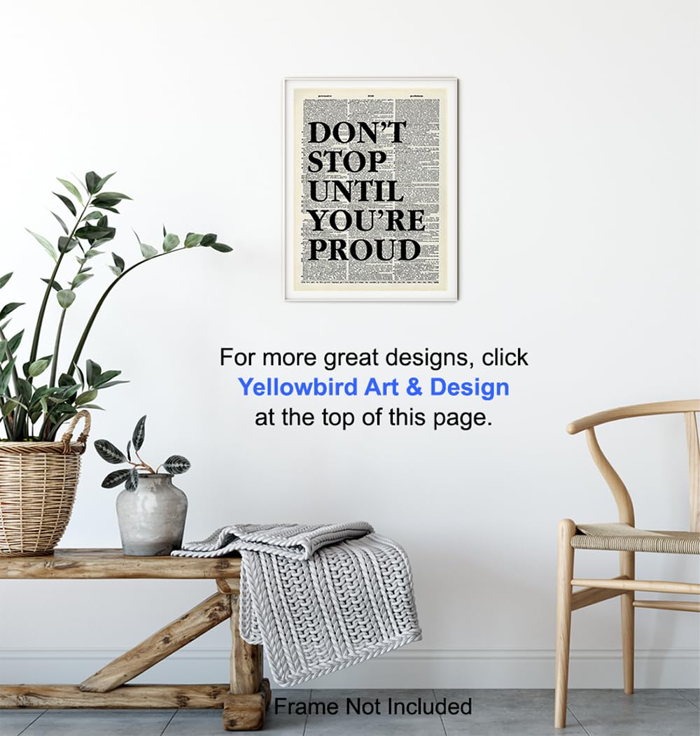 Home Office Inspirational Wall Art 11x14 - Motivational Quotes, positive Affirmation Wall Decor - Typography Art Poster - Entrepreneur, Classroom - Gift for Men Women - Gym Motivational Artwork