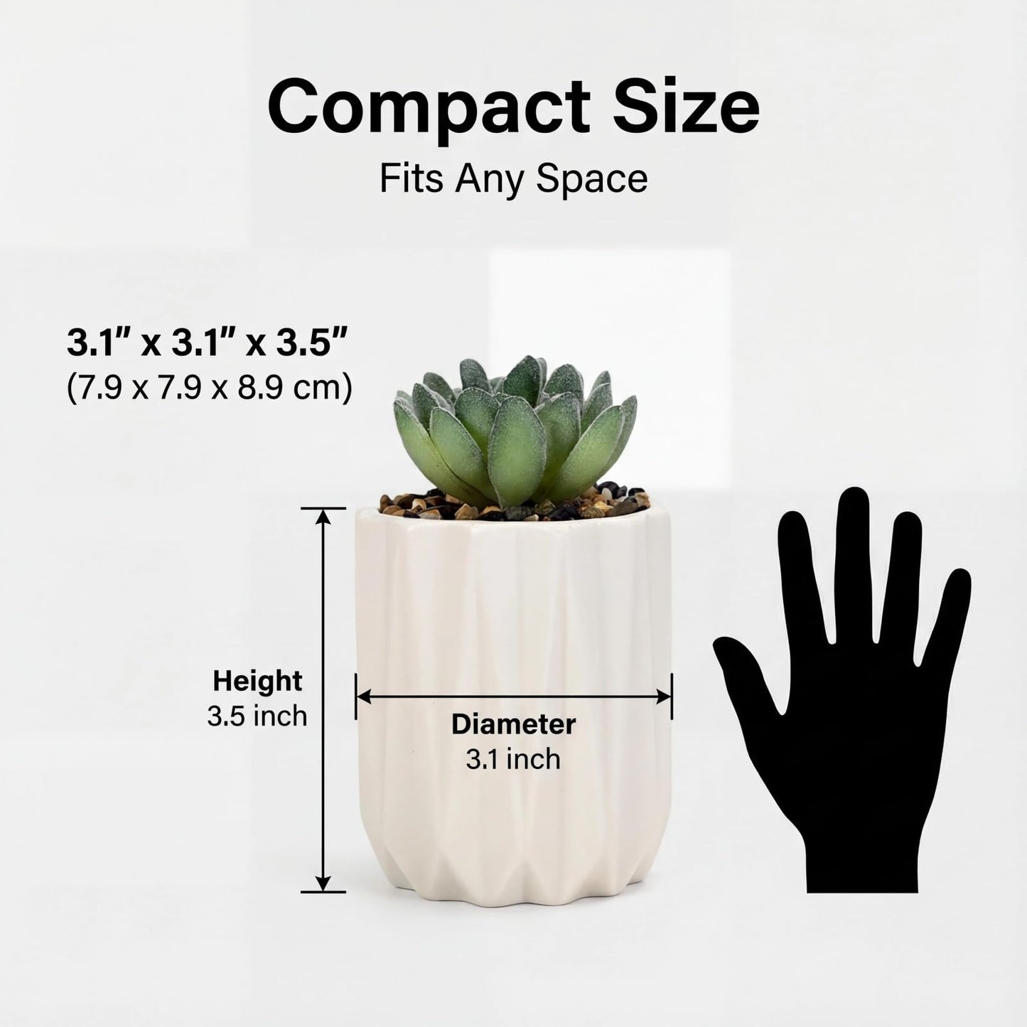 SUSOYAOCHEN Succulent Plant Pots Ceramic Plant Pots and Drainage Hole Bonsai Planter Small Flower Pots for Indoor Outdoor Use for Home Office Garden Decoration,Plants Not Included (White)