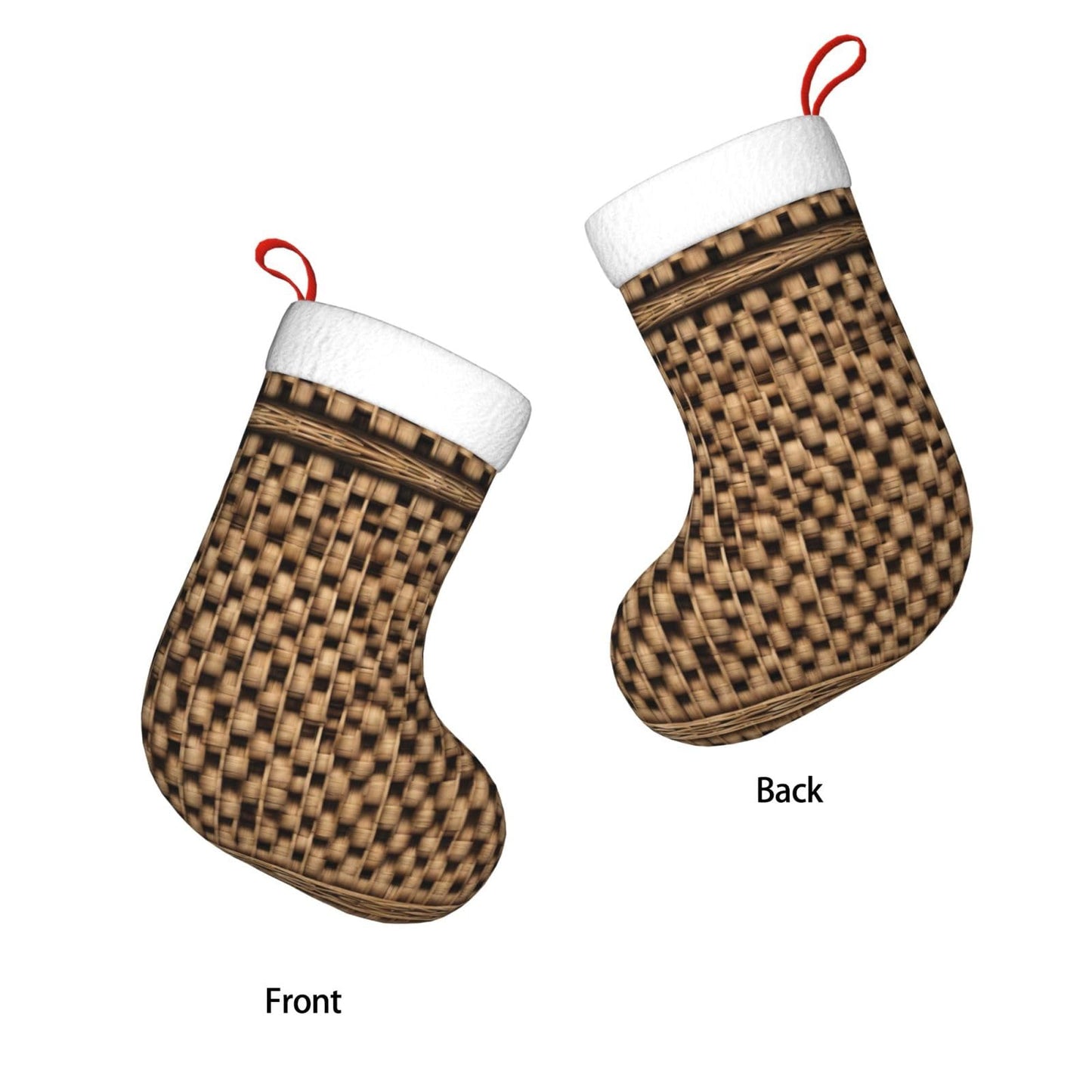 KOPUUYRD Neat Wicker Woven Grid Print Luxurious Holiday Socks,Unique Christmas Socks for Joyful Season,Festive Ornament Classic