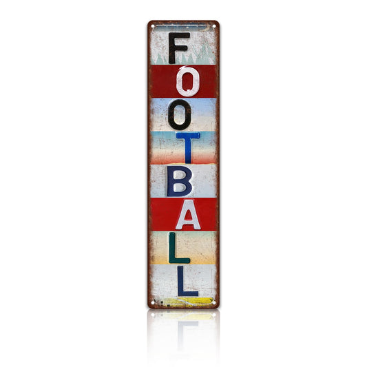 JBYMsign Vintage Sport Street Sign Football Wall Decor Metal Tin Signs Poster