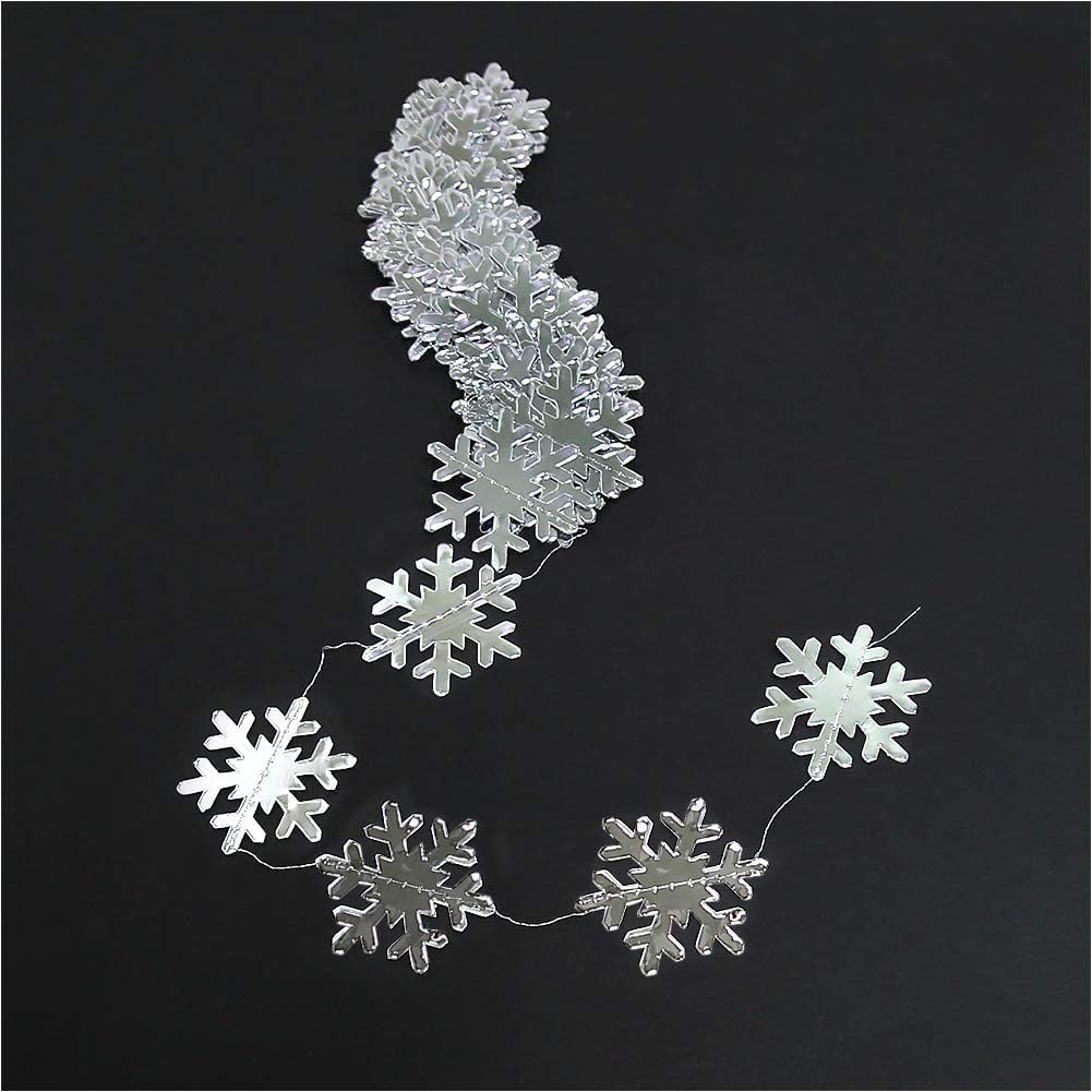 Cheerland Clearance Winter Wonderland Silver Snowflakes Decorations Hanging Christmas Garland for Onederland New Year Office Dorm Hanukkah Holiday Bridal Shower Winter Ceiling Decor Xmas Backdrop