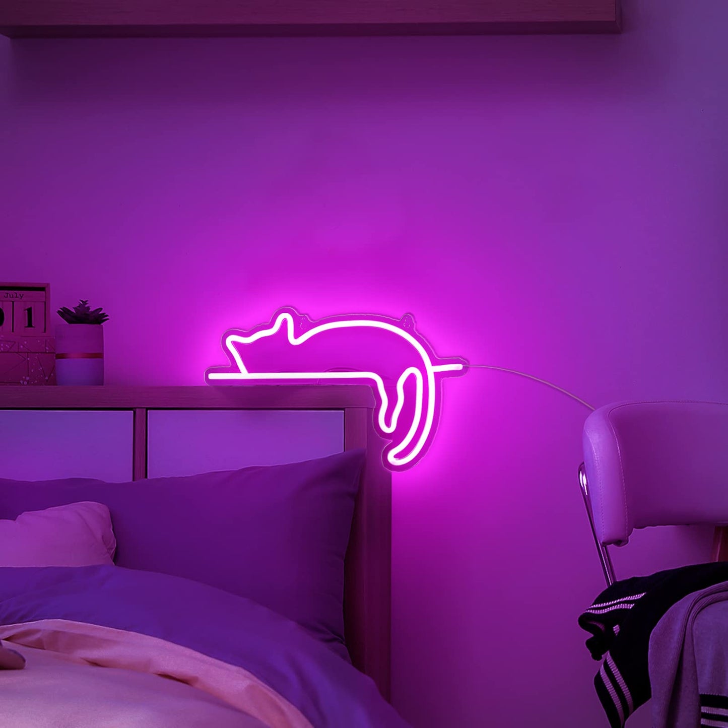 Kathfly Cat Neon Signs LED Neon Light Sign Lights Decor Animal USB Operated Decorative for Wall Art Decor Party Wedding Birthday Kids Girls Room Party Bar Background Decoration(Lovely Cat)