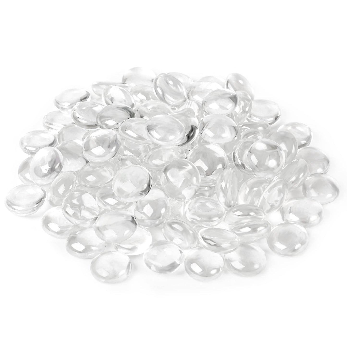 Houseables Glass Marbles, Glass Beads for Vases, Marbles for Vases, 5LB, 500-600, Clear Beads, Clear Gems, Fillers for Centerpieces, Decorative Rocks, Flat, Stones, Pebbles, Crafts, Plants, Fish Bowl