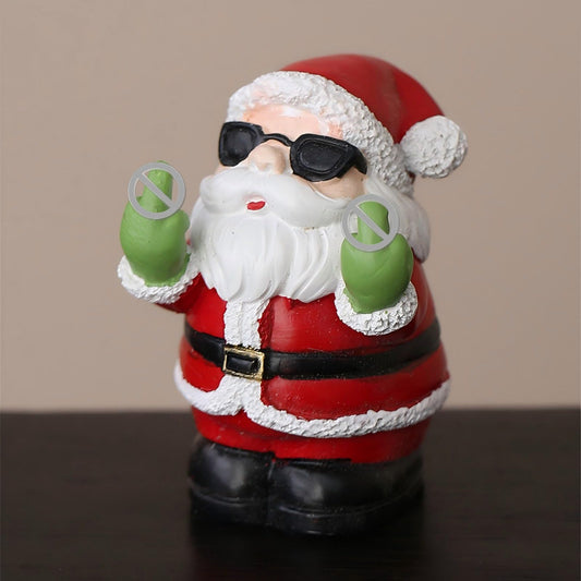 Daisylily Funny Santa Snowman Statue Figurine Christmas Decor, Naughty Xmas New Year's Gifts for Desk Shelf Ornaments - Santa