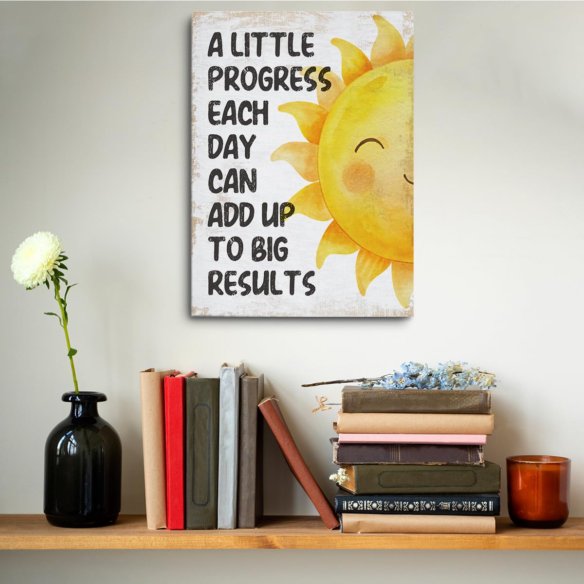 Inspirational Quotes Motivational Office Decor Canvas Wall Art Wall Decor, Affirmations Mental Health Framed Prints Poster Painting Artwork for Home Office Nursery Living Room,11.4x15IN,Ready to Hang