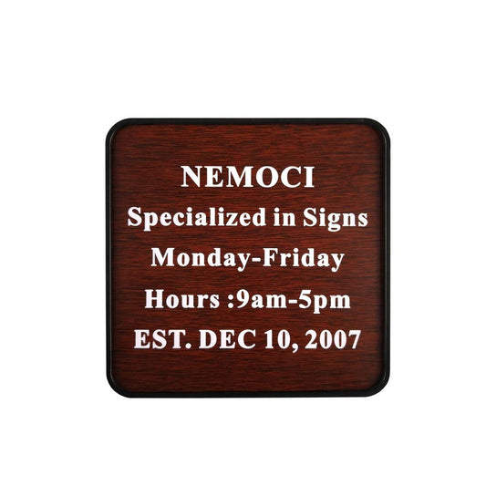 Custom Engraved Door Suite Wall Sign | Office Sign | Personalized Wall Plaque | Business Doctor Law Firm Home Office Cafe Shop | Up to 5 Text Lines Adhesive Backed or Simple Keyhole Mounti (6" x 6")