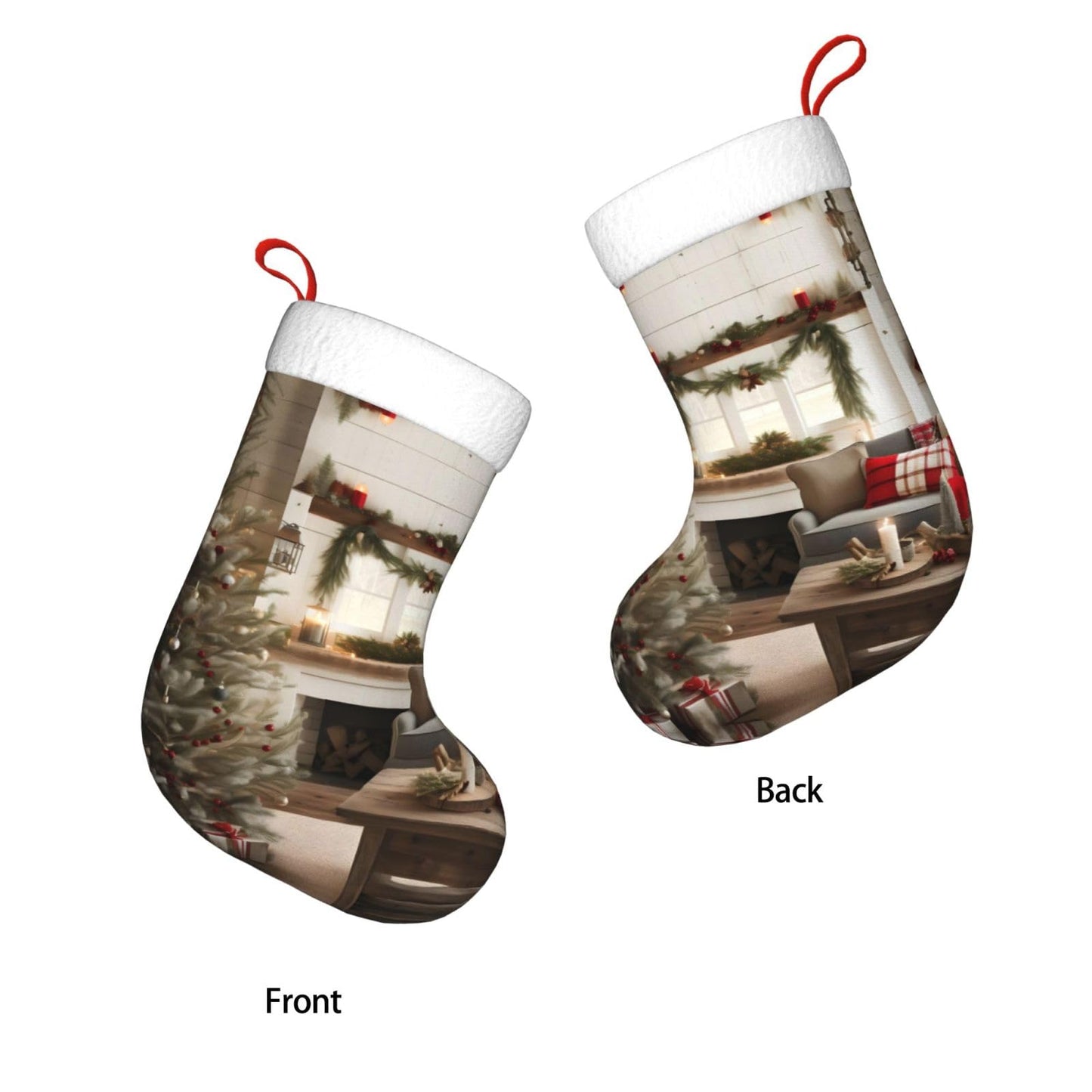 KOPUUYRD Farmhouse Christmas Parrern Print Luxurious Holiday Socks,Unique Christmas Socks for Joyful Season,Festive Ornament Classic