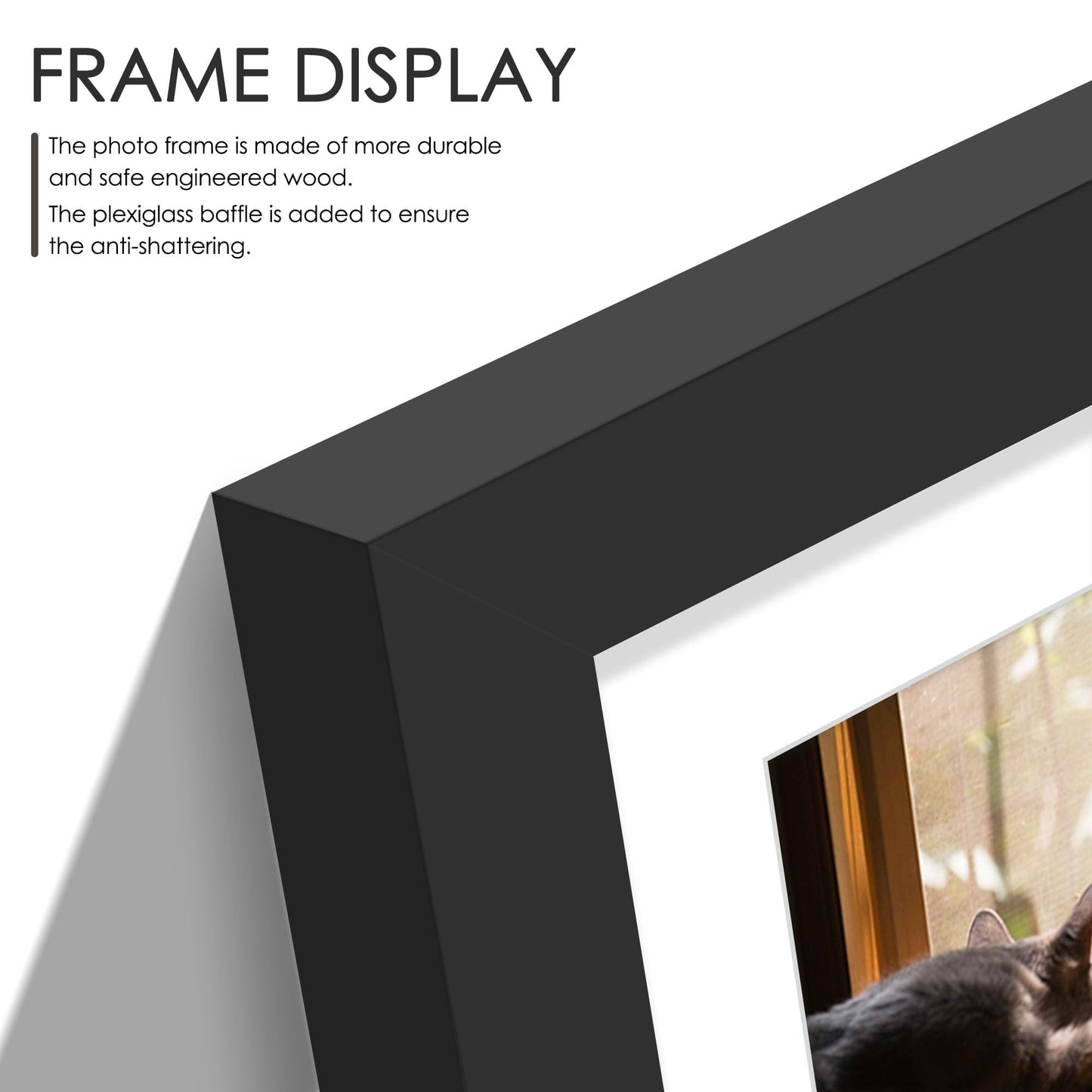 DUENPY 11x14 Collage Picture Frame, 4x6 Collage Picture Frame, Displays Five 4x6 inch Photos, or 11x14 (Without Mat) Wall Decor Wall Hanging or Tabletop, Black.