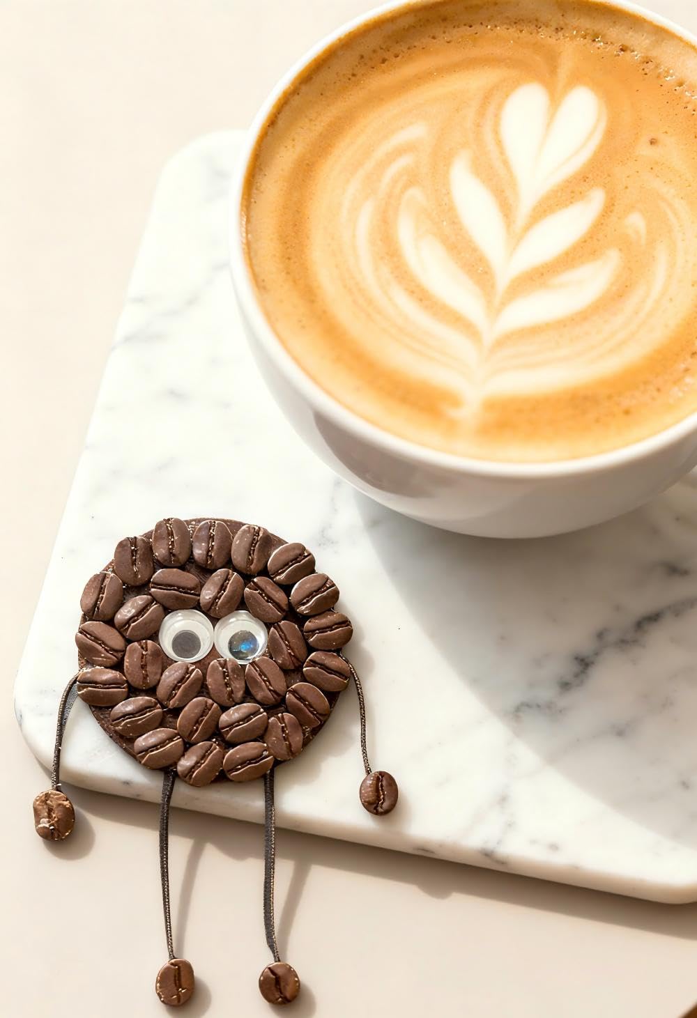 DIY Craft Kit-Eco-Friendly Coffee Bean Cartoon Fridge Magnets - Handmade Wooden Magnetic Decor for Coffee Nooks, Home & Café (Adult-Oriented)