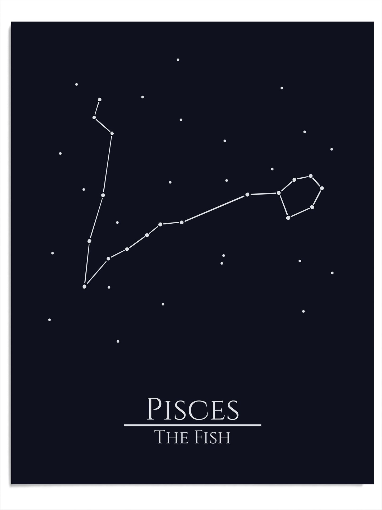 Zodiac Wall Art – Pisces Constellation Poster 11x14, Astrology Wall Art Print in Midnight Black – Pisces Zodiac Sign Gift for Women or Men, Celestial Bedroom or Office Decor, Unframed
