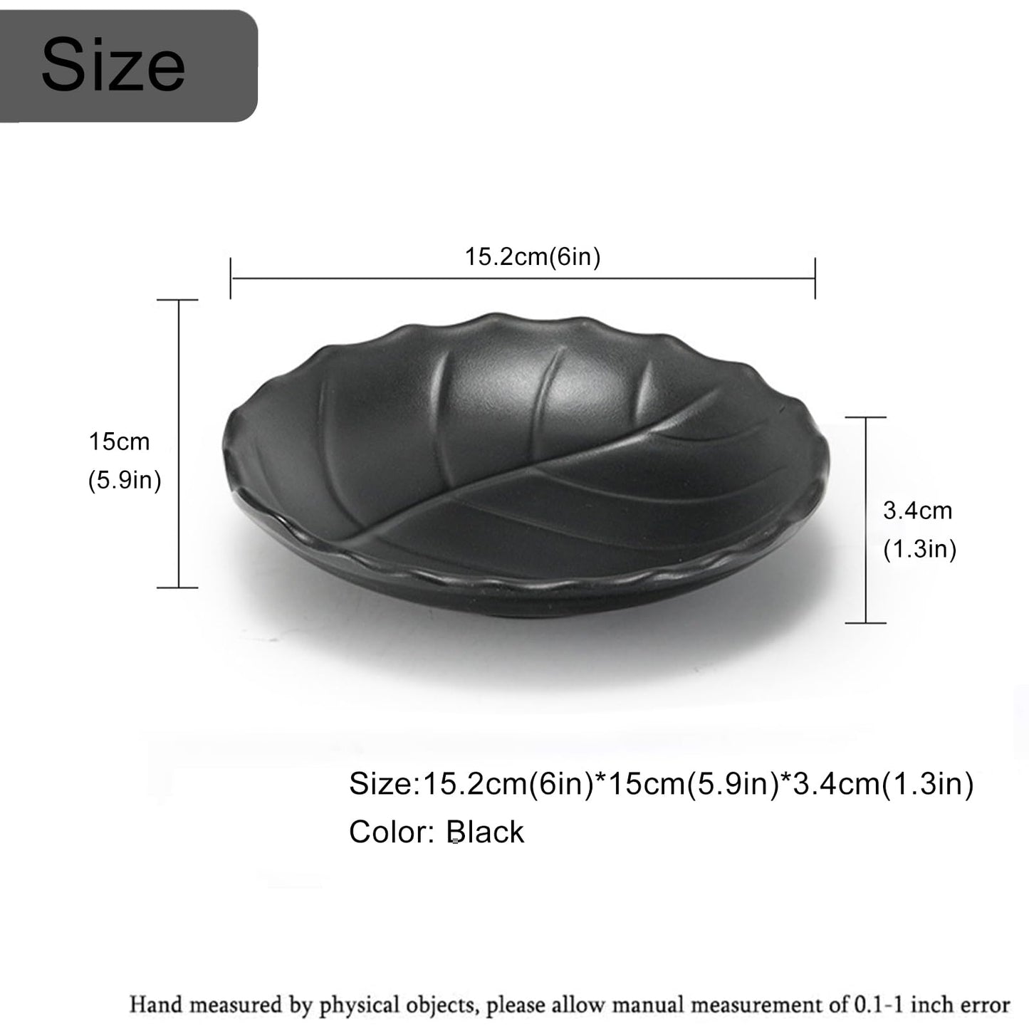 Binoster Jewelry Tray, Black Leaf Style, Jewelry Storage, Key Dish, Dresser Decor, 21.5cm(8.4in) x11.5cm(4.5in)x 4cm(1.6in)