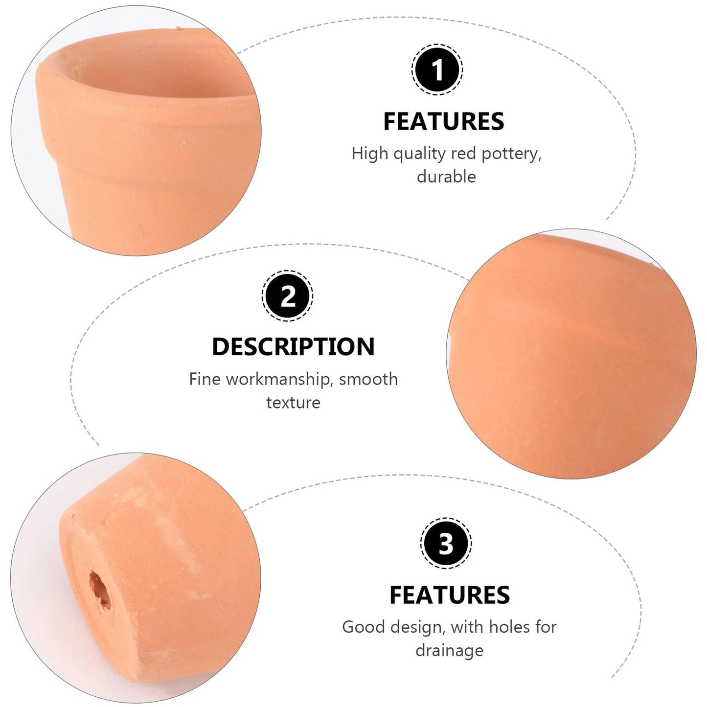 Didiseaon 12 Pcs Mini Terracotta Pots, Small Clay Ceramic Planter, Tiny Succulent Flower Container with Drainage Hole for Indoor Plants Crafts