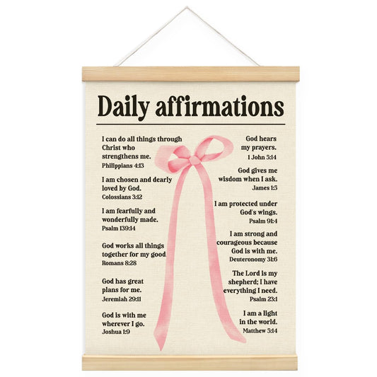 MOFUYU Positive Affirmations Wall Decor,Daily Affirmations for Women Poster Hanger Frame for Girls Bedroom Room Home,Mental Health Poster Hanger Frame,Affirmation Wall Decor, 12x16 Inch